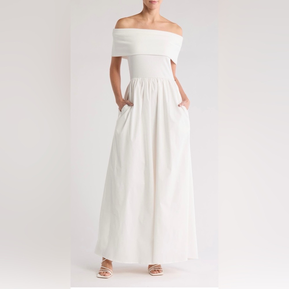 Love By Design Off-Shoulder White Maxi Dress
